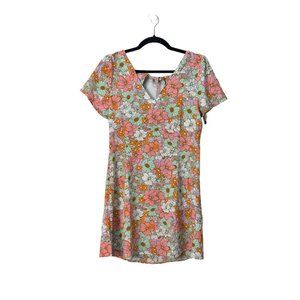 VERO MODA Women's VMSAGA Mini V-Neck Lavendula/Flo Dress MEDIUM